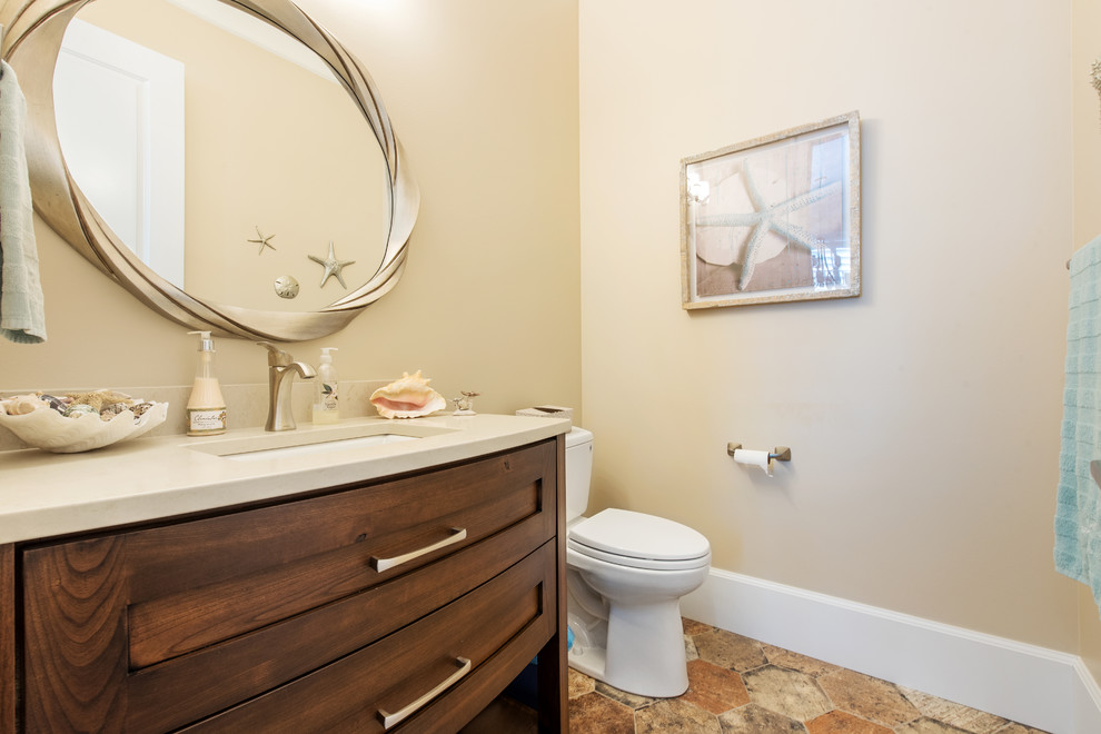 Example of a transitional powder room design in Salt Lake City