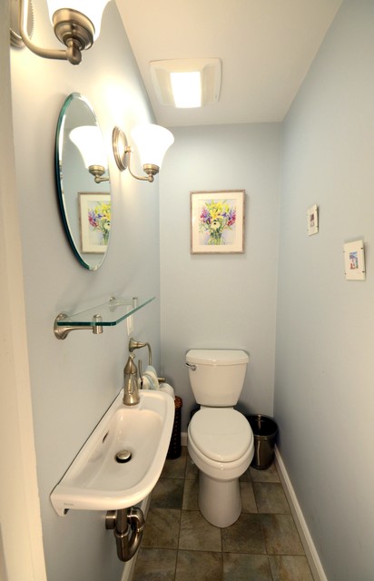 Pantry Closet Transformed Into Powder Room American Traditional Powder Room Boston By Brendan Lynch Construction Inc Houzz