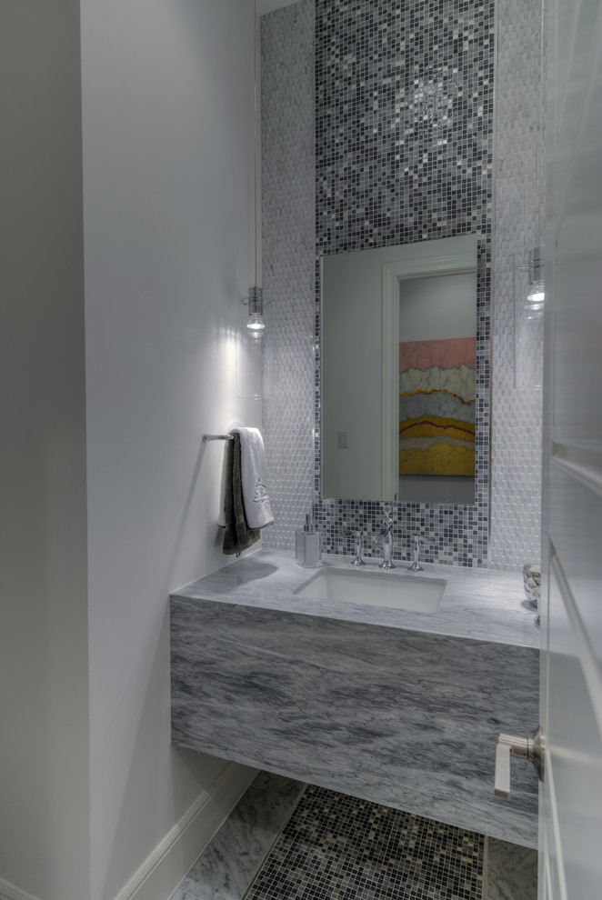 Powder Bath Mirror Contemporary Powder Room Austin by Fashion