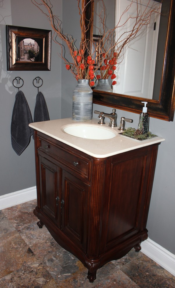 Inspiration for a timeless powder room remodel in Toronto