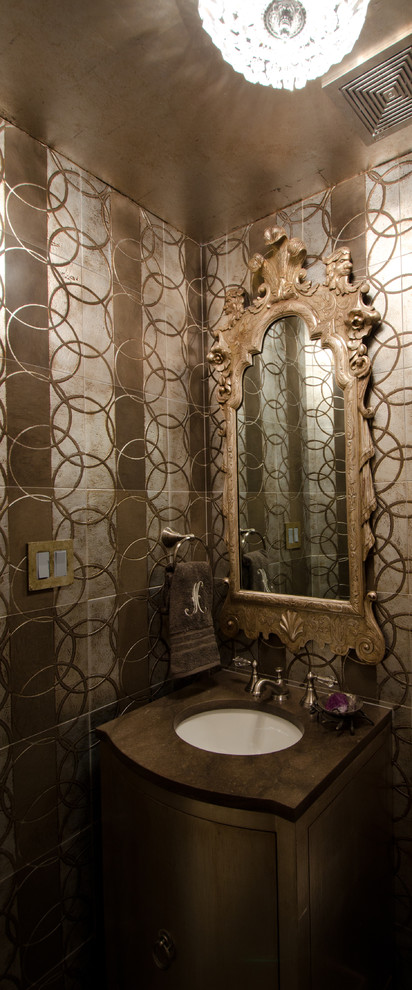 Inspiration for an eclectic powder room remodel in Other