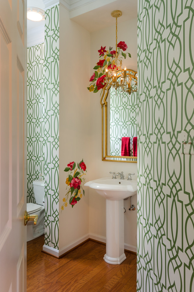 Example of a transitional powder room design in Richmond