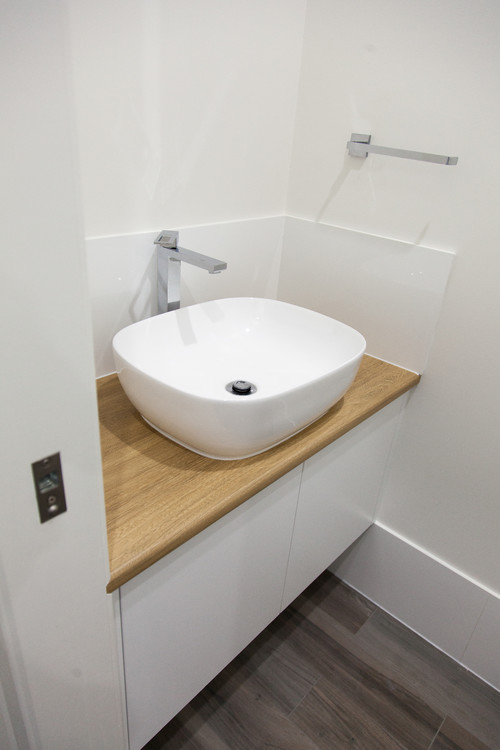 tall basin mixer with white basin