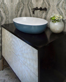 Powder Room Renovation - Transitional - Powder Room - New Orleans - by Arianne Bellizaire ...