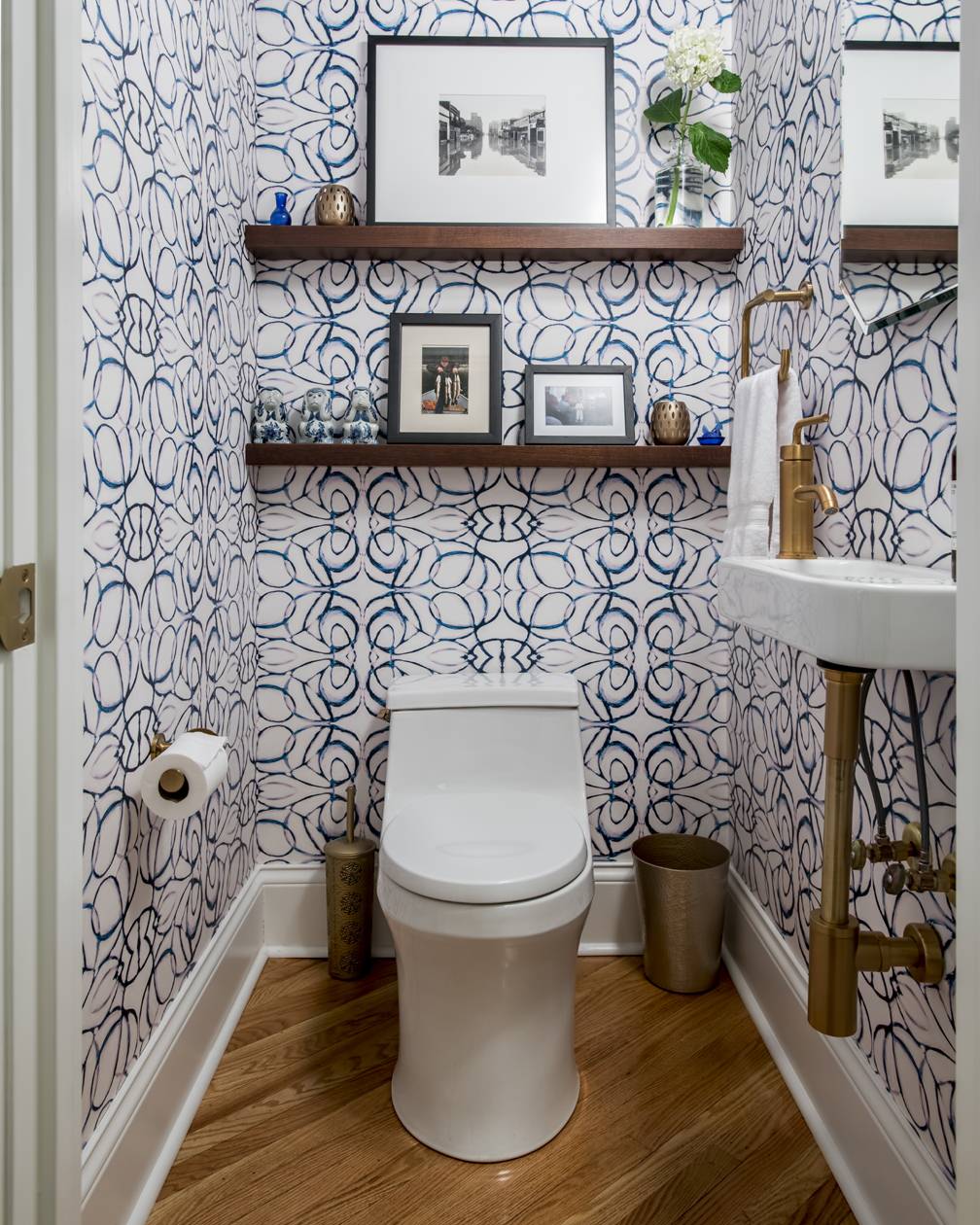 Transitional Small Powder Room – One Room Challenge Reveal