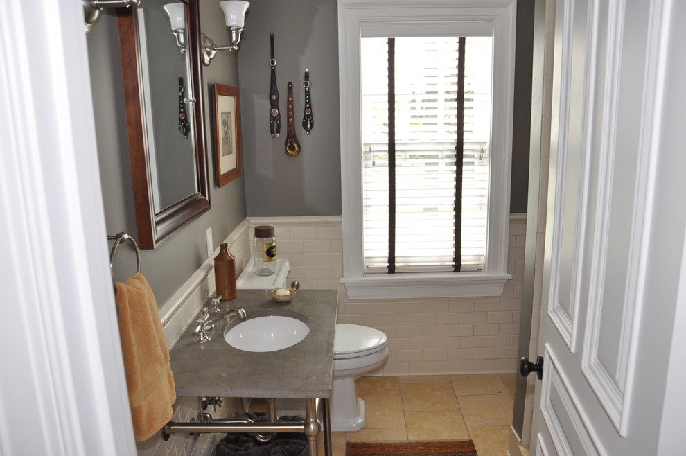 Inspiration for a timeless powder room remodel in Newark