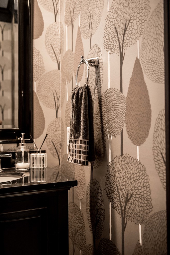 Powder Room Wallpaper Contemporary Powder Room Houston by