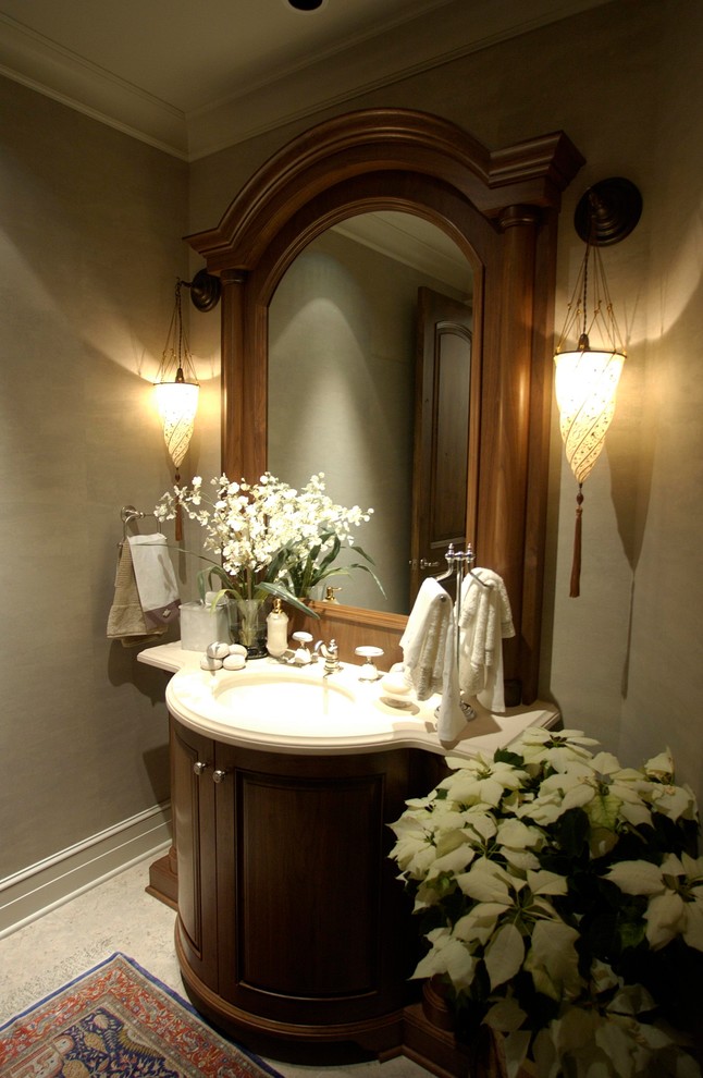 Inspiration for a powder room remodel in Seattle