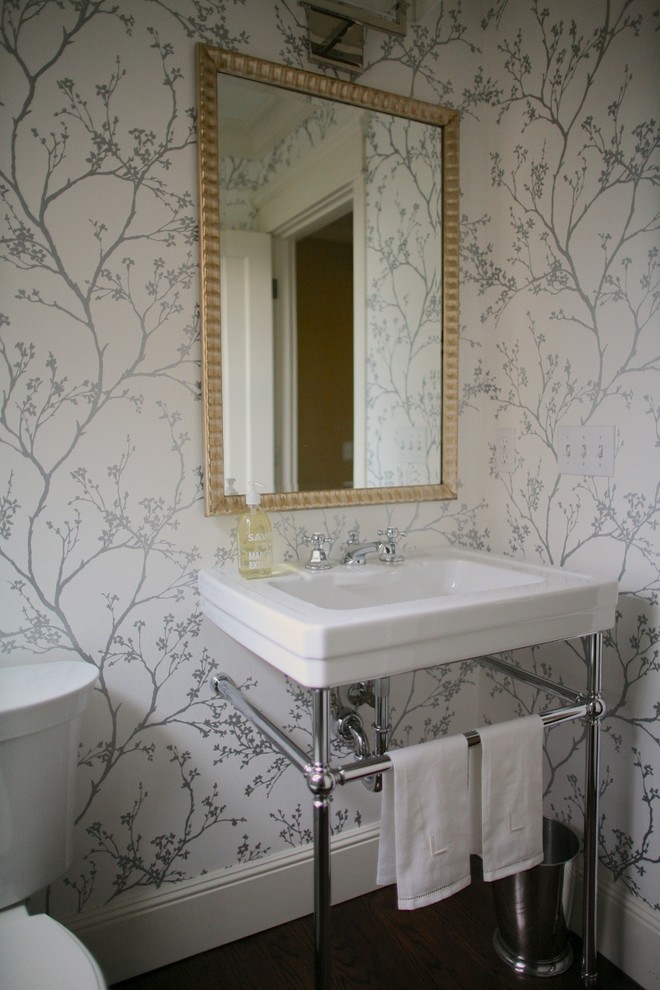 Inspiration for a timeless powder room remodel in Seattle