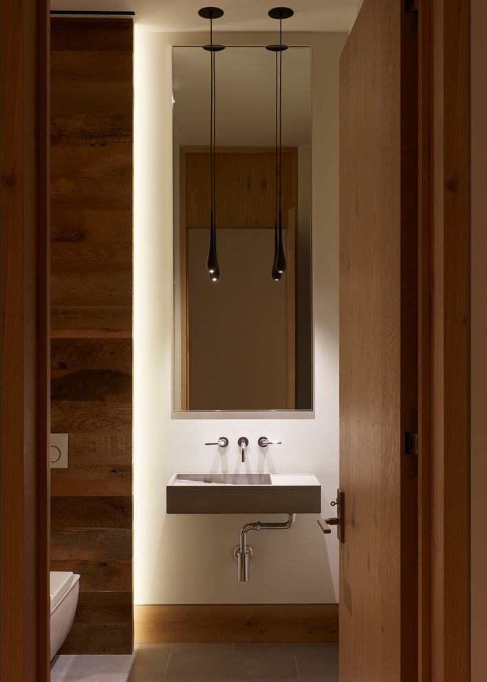 Immagine di un bagno di servizio minimalista