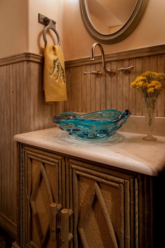 Example of a classic powder room design in Denver