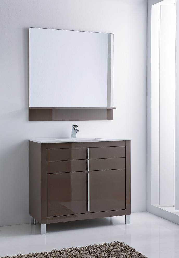 Example of a trendy powder room design in Miami