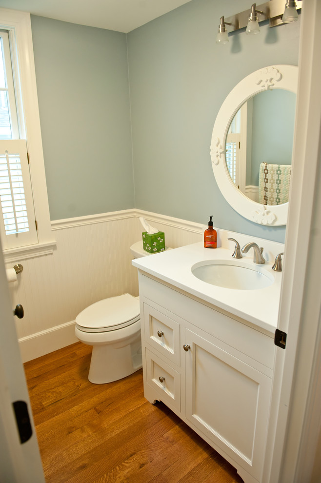 Inspiration for a contemporary powder room remodel in Portland Maine