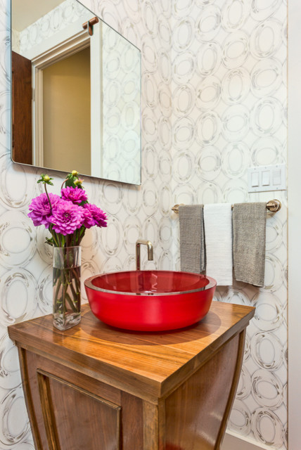 Inspiration for a contemporary powder room remodel in Austin