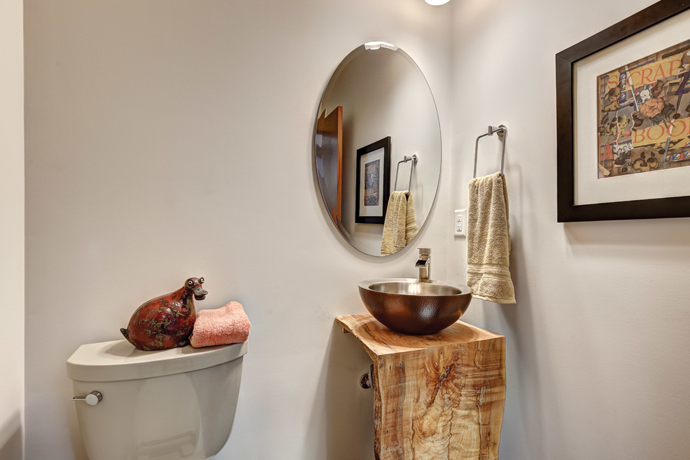 Silverton Midcentury Powder Room Portland by Creekside Homes