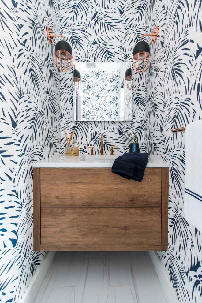 Design ideas for a scandi cloakroom in Toronto.