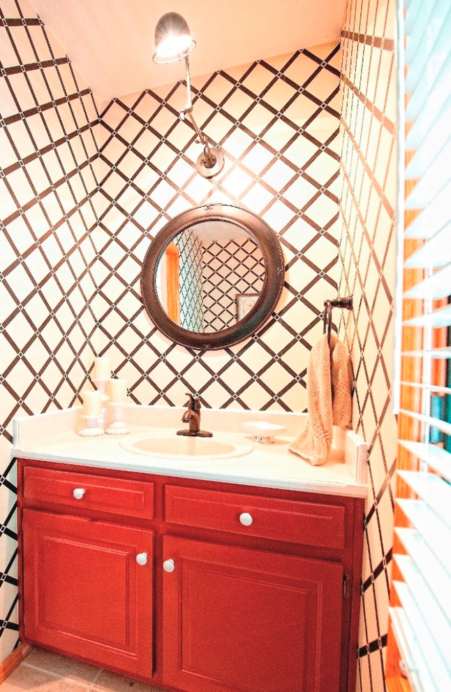 Eclectic powder room photo in Kansas City