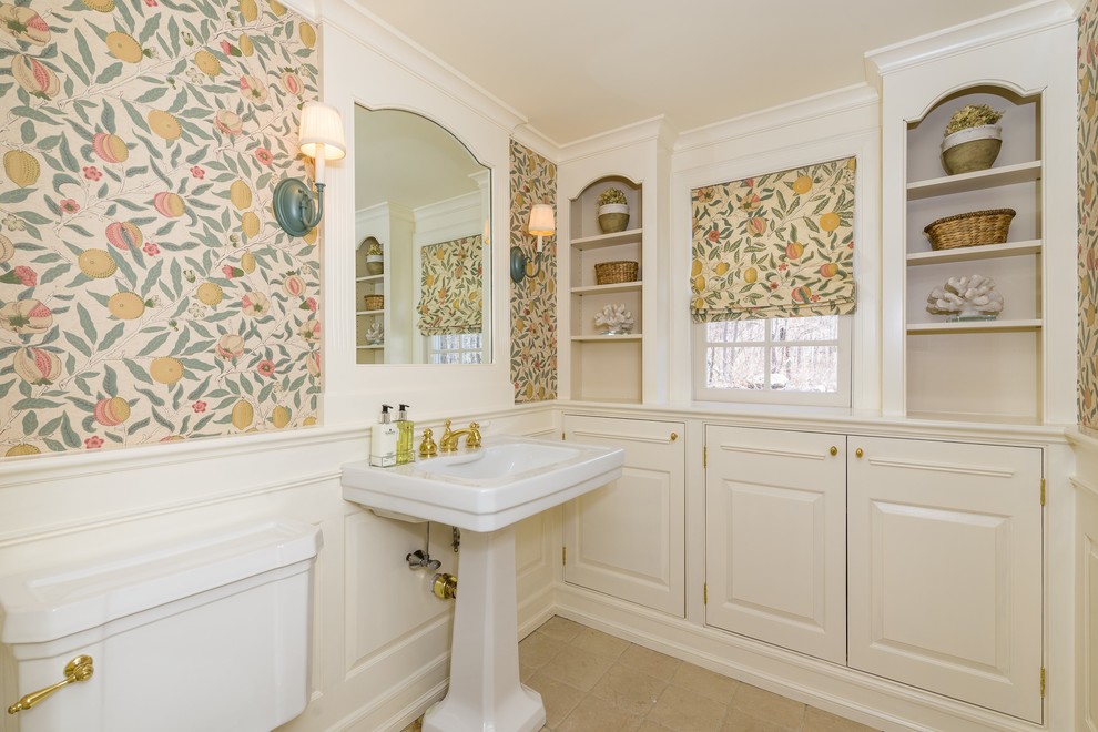 Inspiration for a timeless powder room remodel in New York