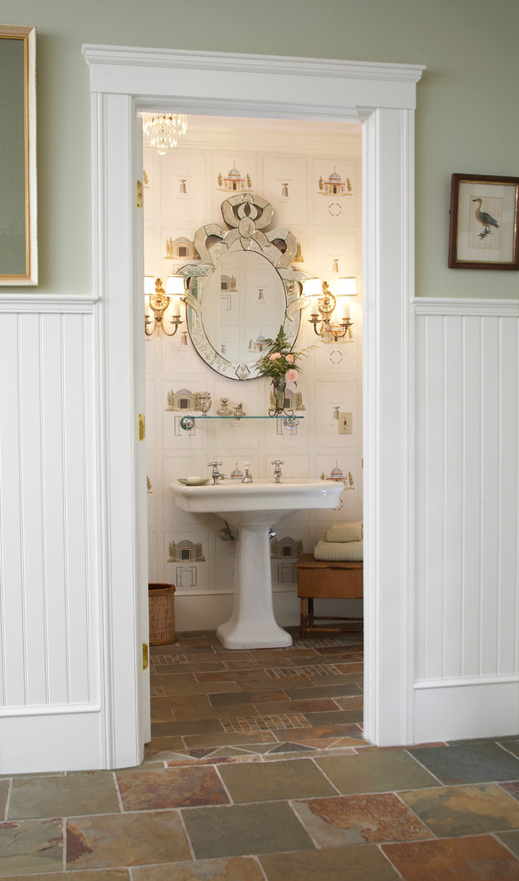 This is an example of a traditional cloakroom in Boston.