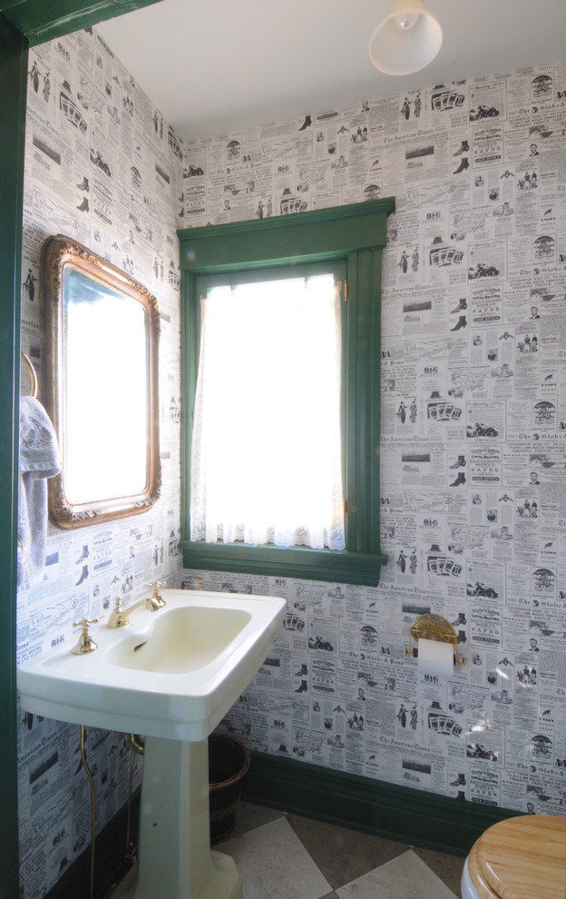 Inspiration for a victorian powder room remodel in Los Angeles