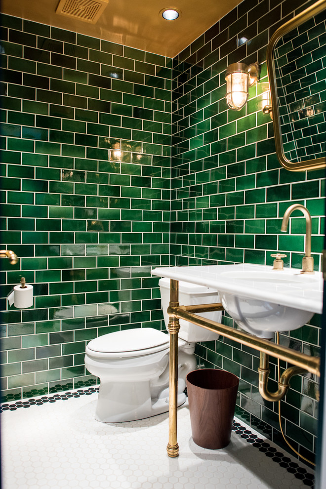 Inspiration pour un WC et toilettes vintage.