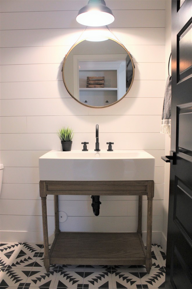 Example of a country powder room design in Phoenix