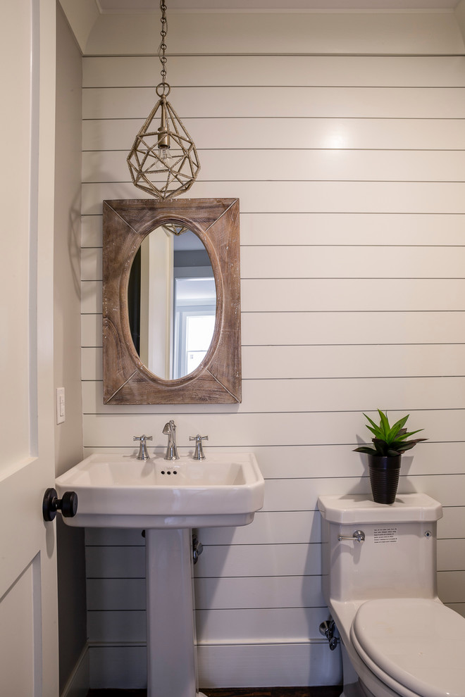 Modern Farmhouse Powder Room Renovation - Farmhouse - Powder Room ...