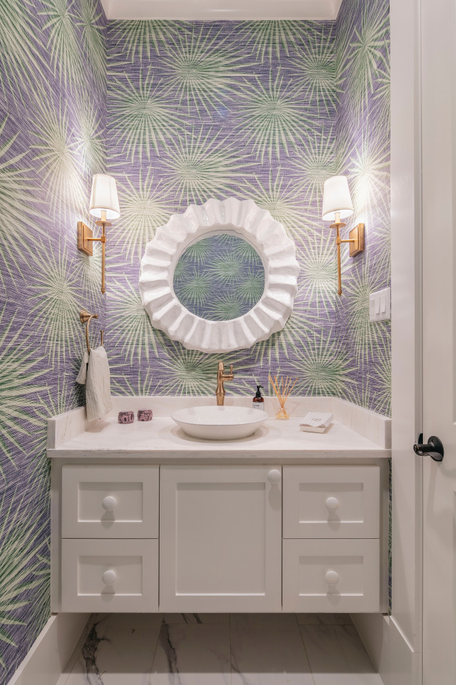 Inspiration for a timeless powder room remodel in Houston