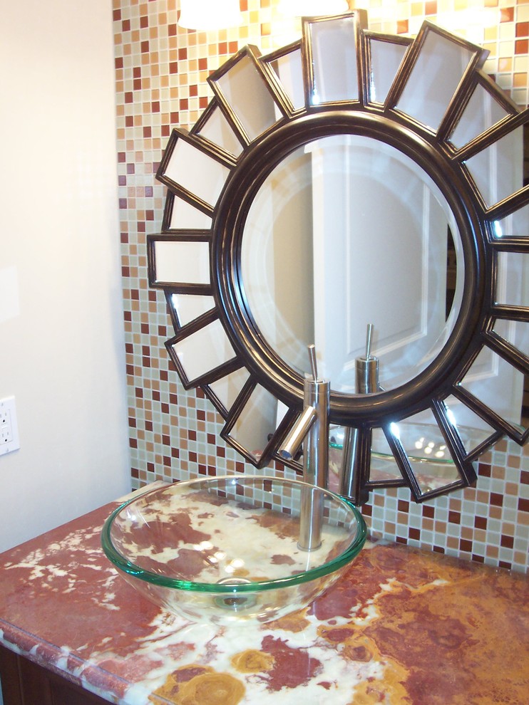 Example of an eclectic powder room design in San Diego