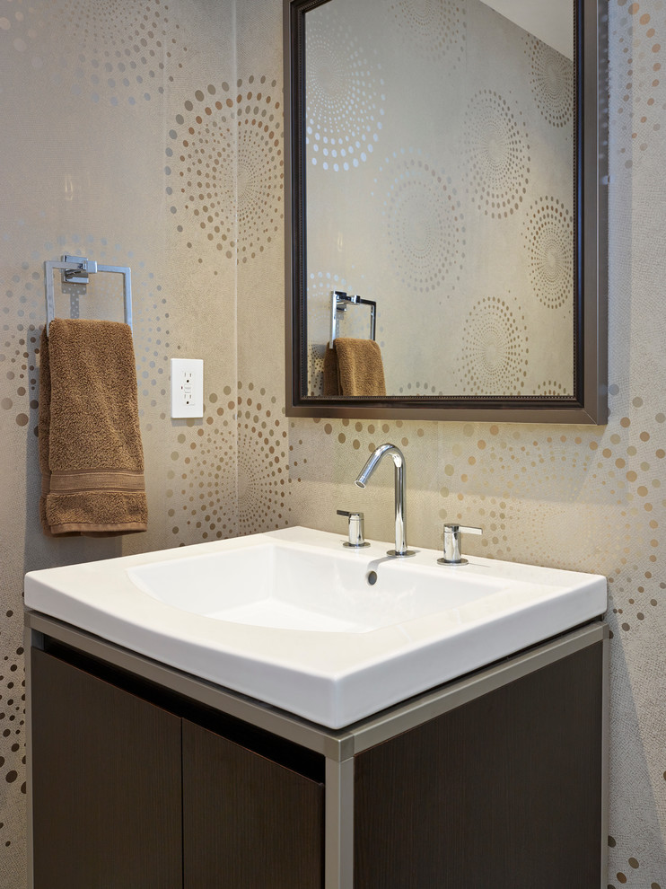 Inspiration for a contemporary powder room remodel in Edmonton