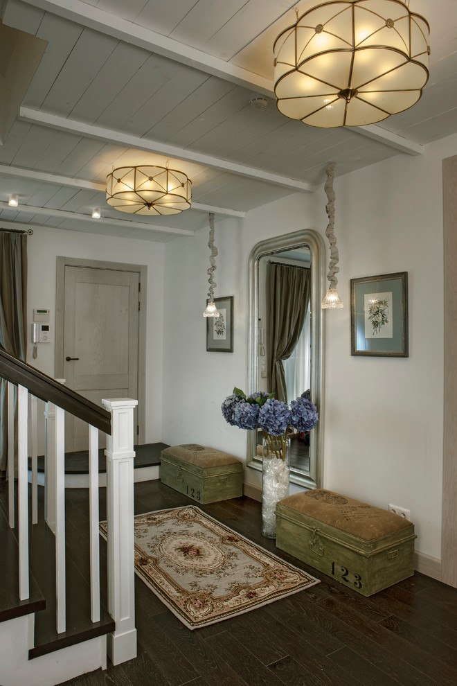 Example of a cottage chic entryway design in Saint Petersburg