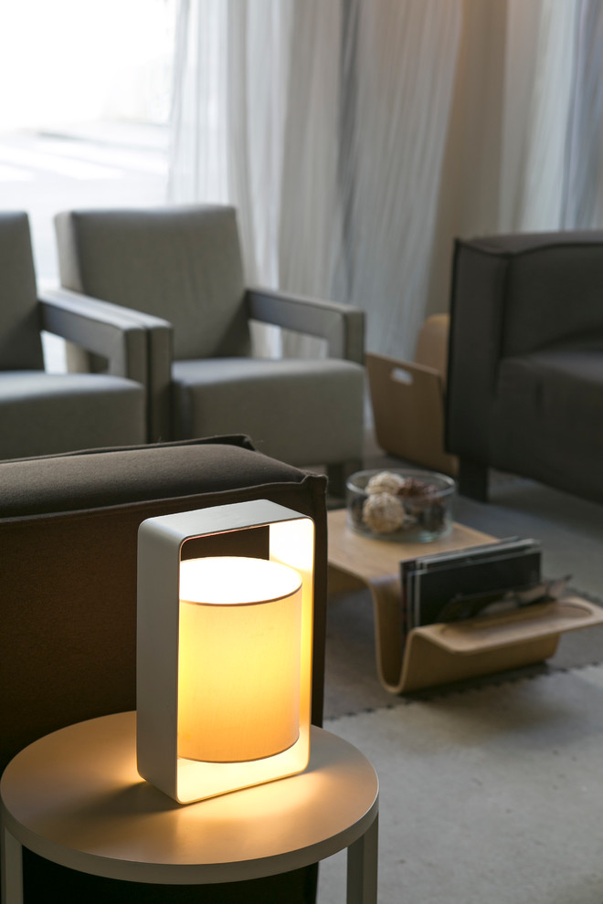 Источник вдохновения для домашнего уюта: изолированная гостиная комната среднего размера в стиле ретро без камина, телевизора