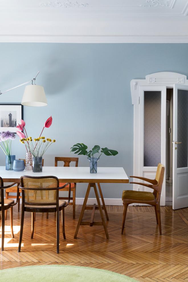 Immagine di una sala da pranzo boho chic