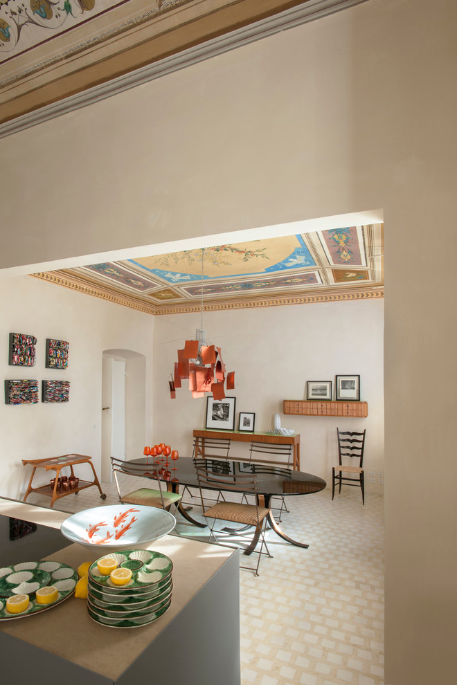 This is an example of a mediterranean dining room in Milan.