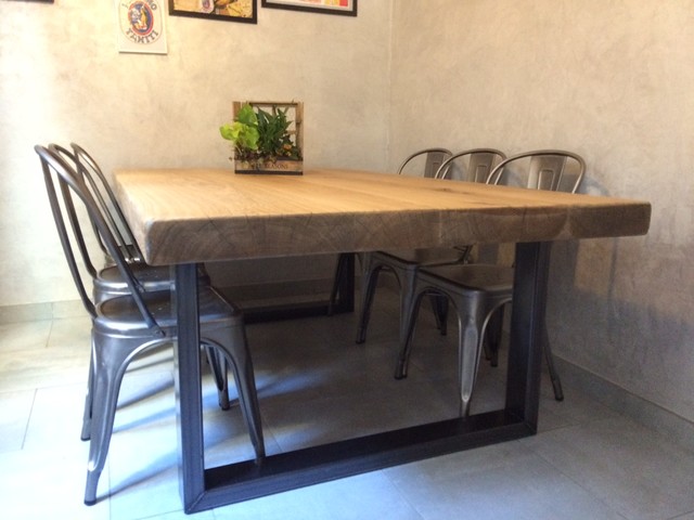 Table A Manger Sur Mesure Modele Work Bench Industriel Salle A Manger Nancy Houzz