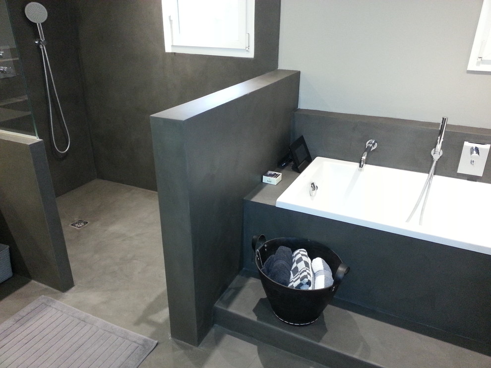 beton cire salle de bain - Transitional - Bathroom - Nantes - by L