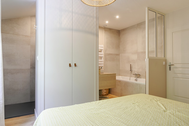 Chambre parentale avec douche et baignoire - Scandinave - Salle de Bain -  Montpellier - par Chrysalide Architecture | Houzz
