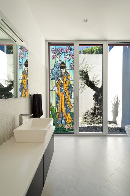 Grand vitrail autocollant - Asian - Bathroom - Nantes - by Ludicade.com