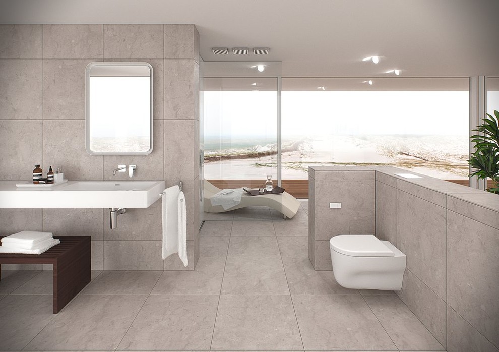 Design ideas for a modern bathroom in Paris.