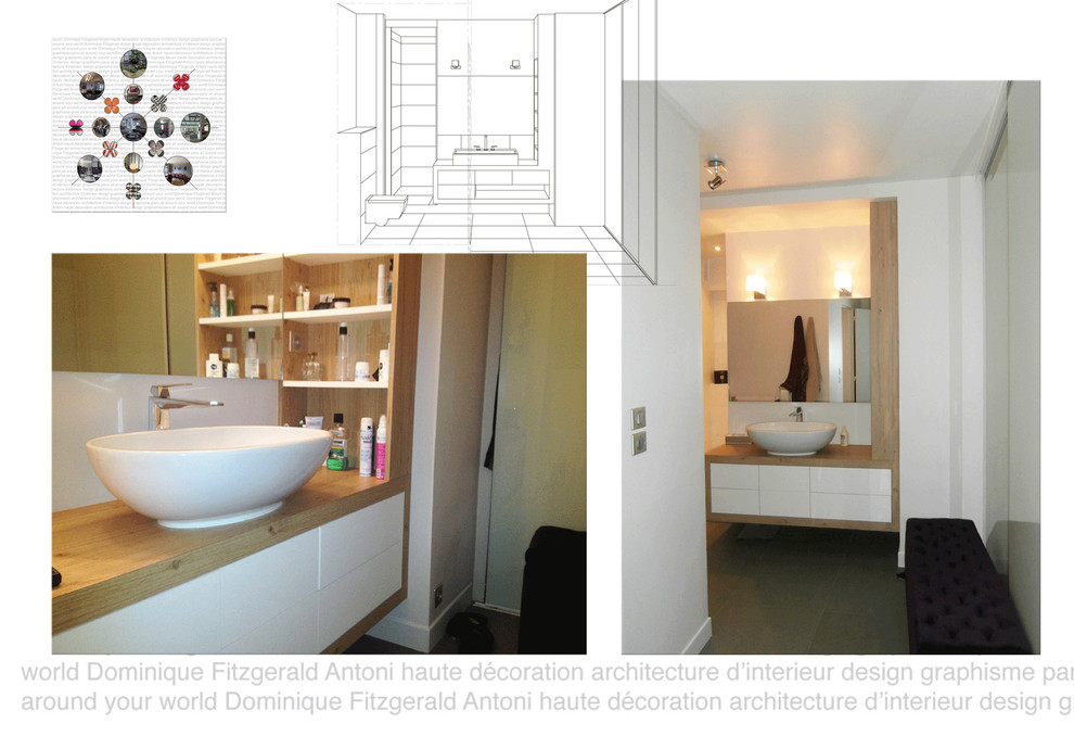 Idéer för att renovera ett funkis badrum, med en kantlös dusch, mosaik och med dusch som är öppen