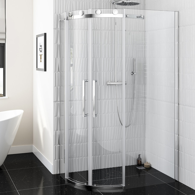 Luxe Frameless EasyClean Quadrant Shower Enclosure Roomset