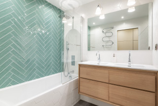 75 photos et idées déco de salles de bain avec un carrelage vert - Janvier  2023 | Houzz FR