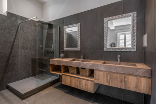 75 photos et idées déco de salles de bain marrons avec une grande vasque -  Février 2024 | Houzz FR