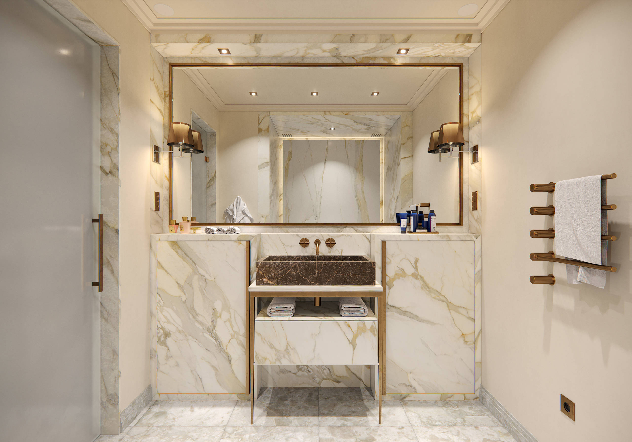 75 photos et idées déco de salles de bain avec un sol en marbre - Septembre  2023 | Houzz FR