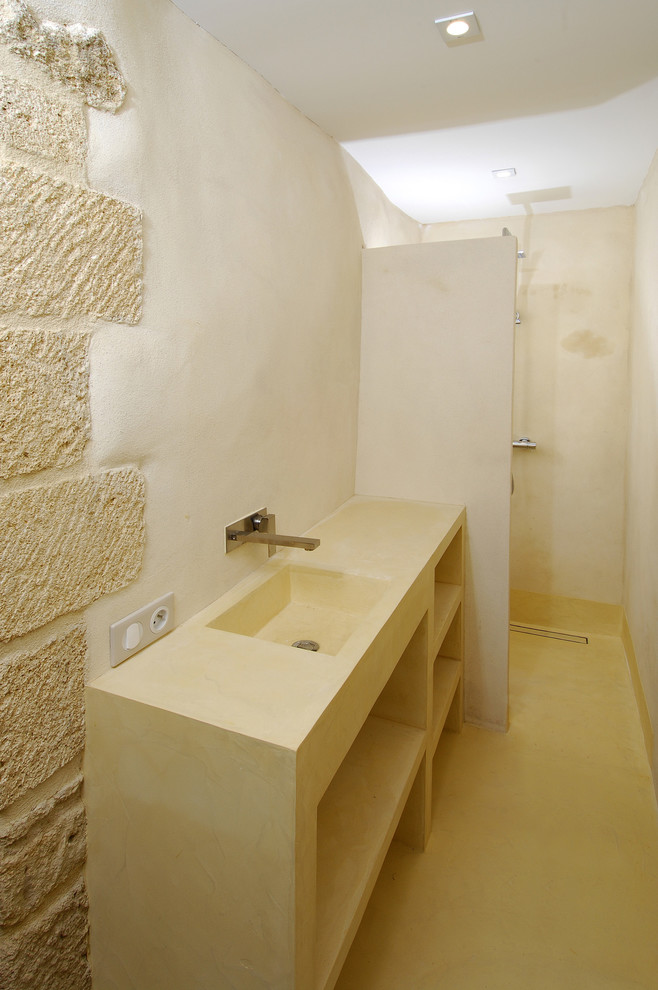 Réalisation d'une salle de bain champêtre.