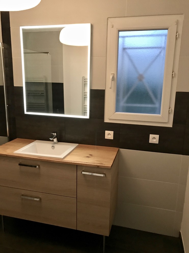 Salle d'eau Noir & Blanc - Modern - Bathroom - Toulouse - by Conducteur ...