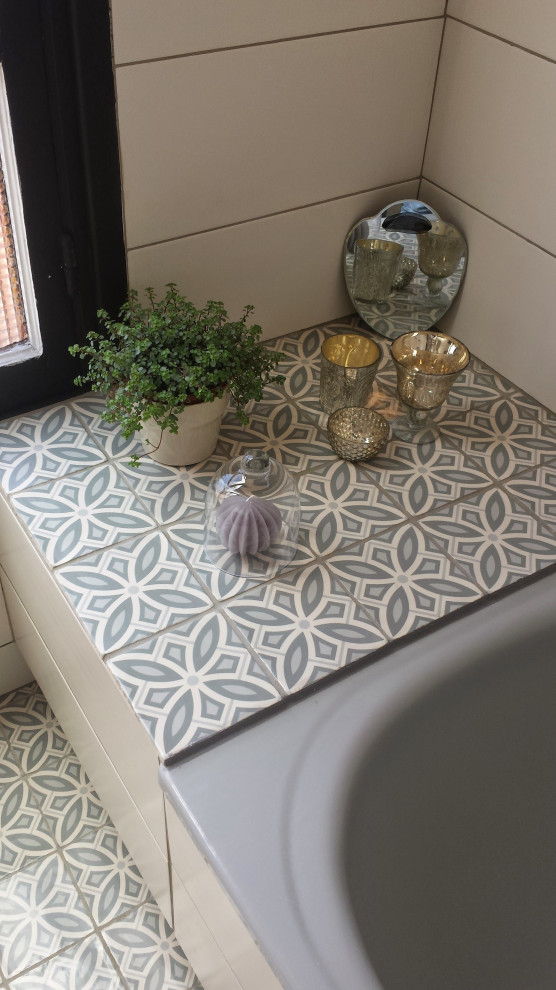 Petite étagère Tablette Ancienne En Céramique – Paris – Noir – Pour Salle De Bain Ou Déco