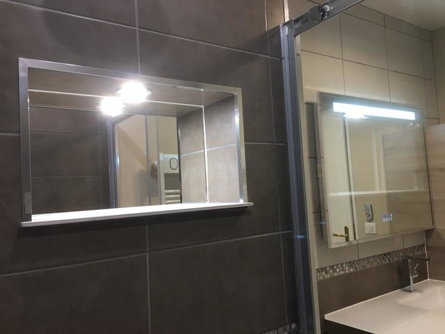 Une niche dans la douche... avec miroir et éclairage - Classique - Salle de  Bain - Paris - par Renoveo | Houzz