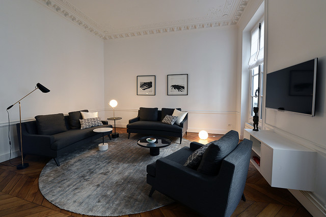Décoration appartement Haussmannien 110m2 - Clásico - Sala de estar - París  - de Créateurs d'Intérieur | Houzz
