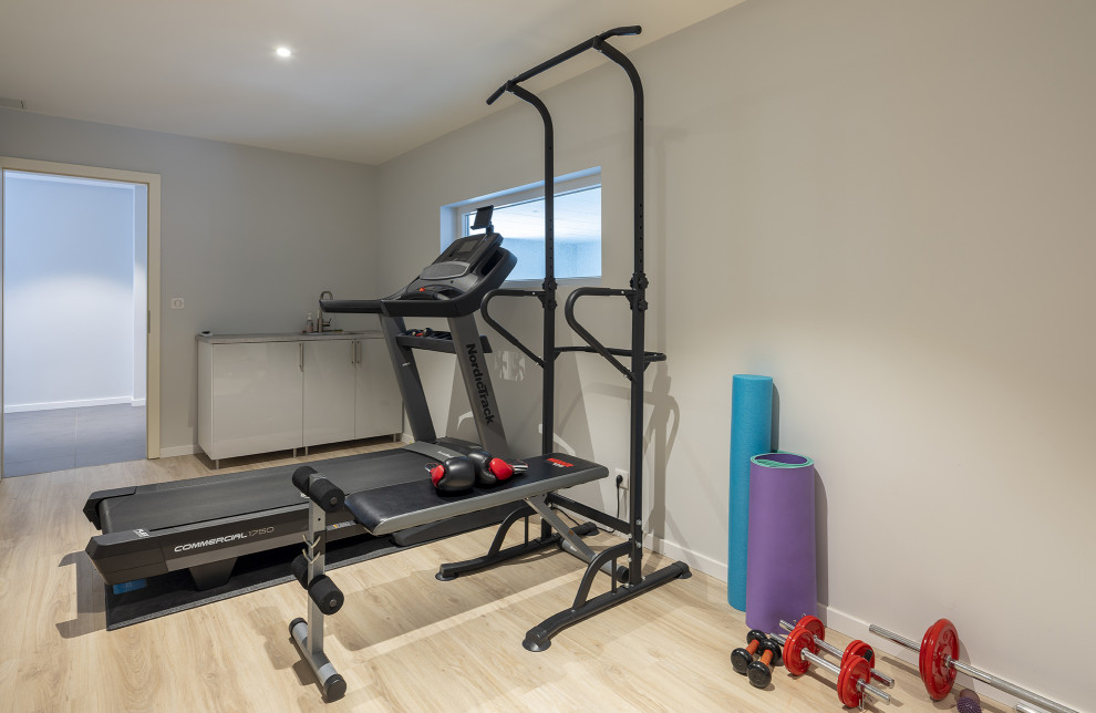 Inspiration for a mid-sized modern home gym remodel in Strasbourg